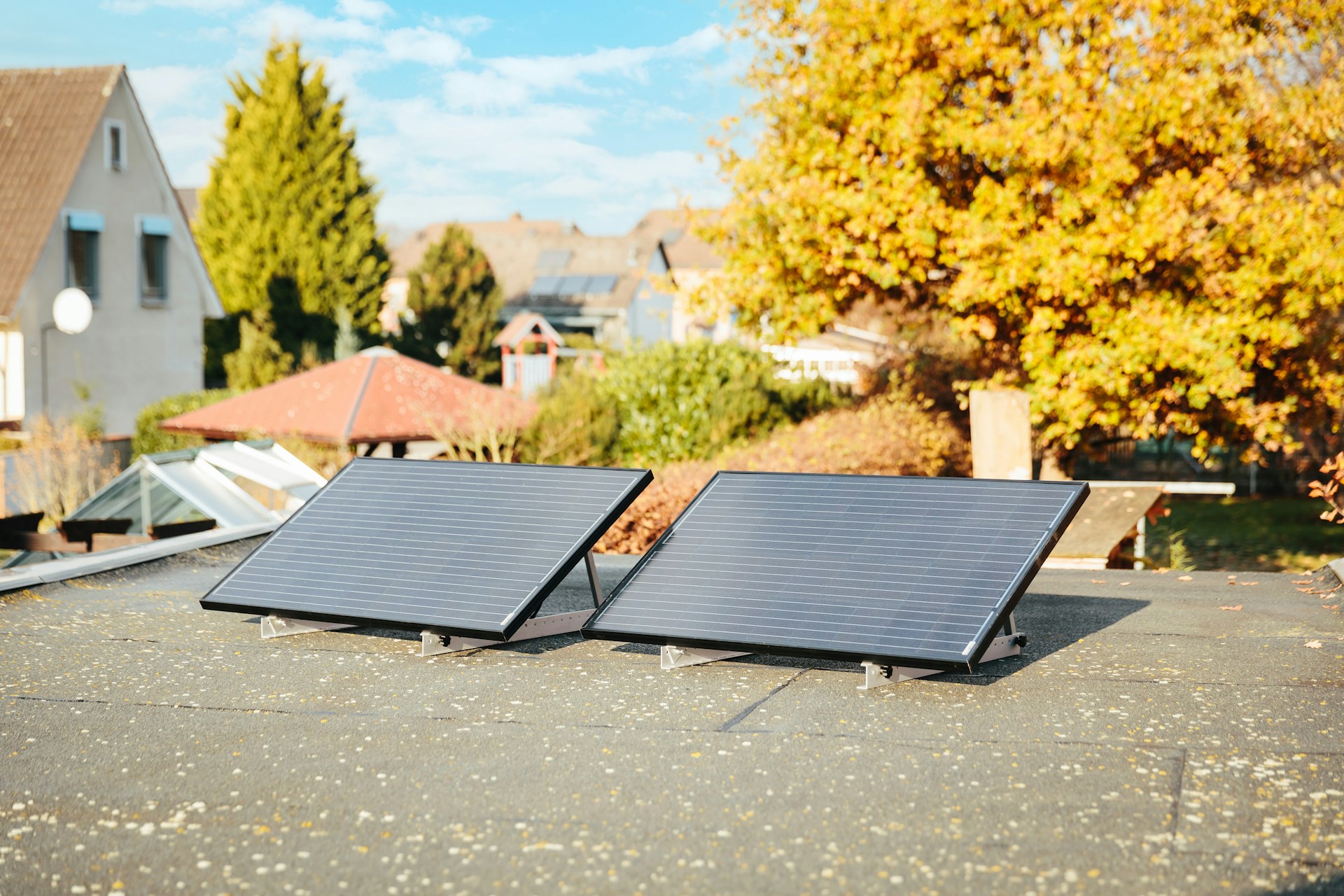 Balcony solar panels on a UK balcony